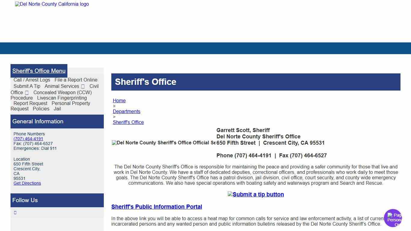 County of Del Norte, California - Sheriff's Office